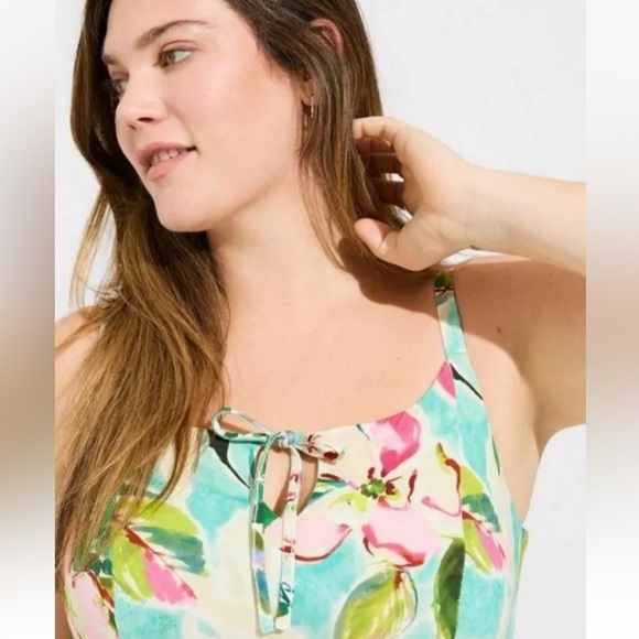 Torrid Tropical Floral Super Soft Knit Midi Dress NWT Size Large - Picture 3 of 11